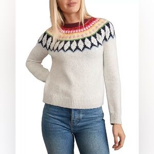 Marine Layer Fair Isle Sweater Grey Crewneck Size Small